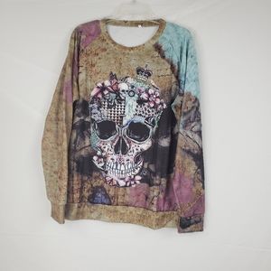 Skull tiedye pullover